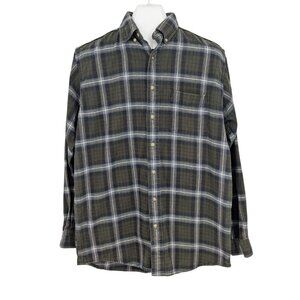 L.L. Bean Flannel Button Front Shirt Plaid Heritage Outdoor Workwear Size M Tall